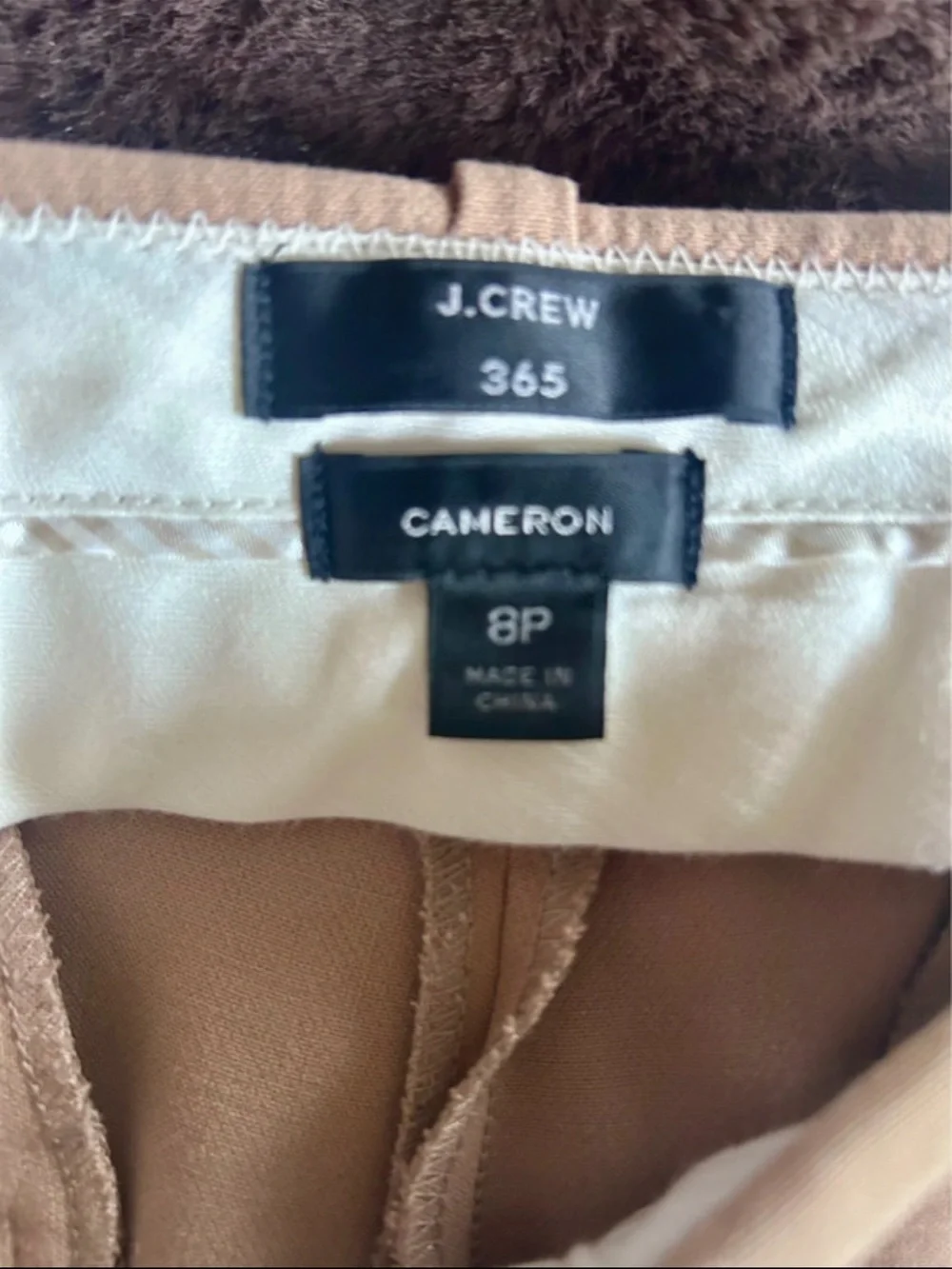 J. Crew 365 Womens Cameron Dress Pants Tan Size 8P Petite Crop